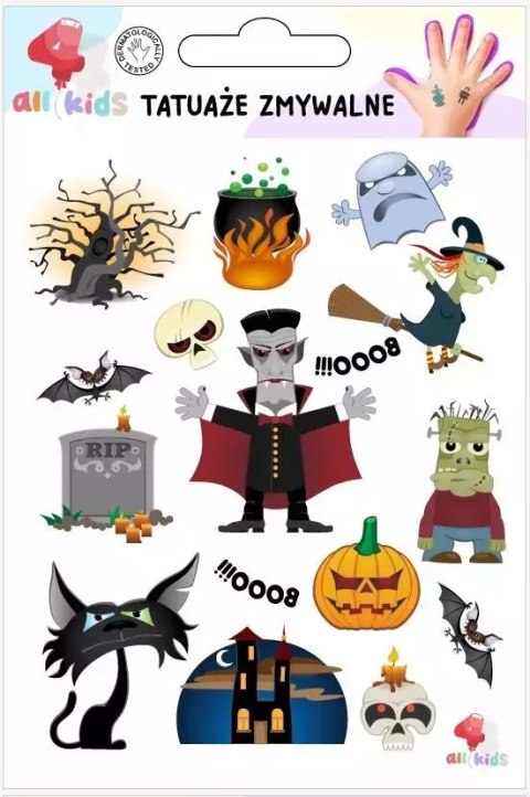 Tatuaże zmywalne dla dzieci Halloween 1 Tatuaże zmywalne dla dzieci Halloween 1