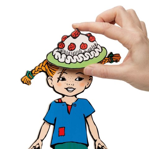 Drewniana lalka Pippi Langstrumpf zestaw przebieranie zabawka dla dzieci Drewniana lalka Pippi Langstrumpf zestaw przebieranie zabawka dla dzieci