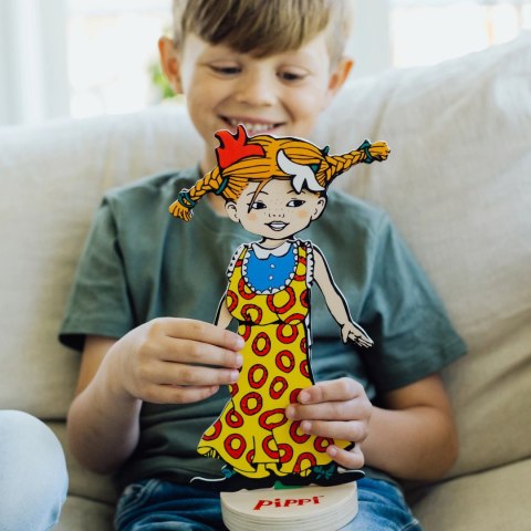 Drewniana lalka Pippi Langstrumpf zestaw przebieranie zabawka dla dzieci Drewniana lalka Pippi Langstrumpf zestaw przebieranie zabawka dla dzieci