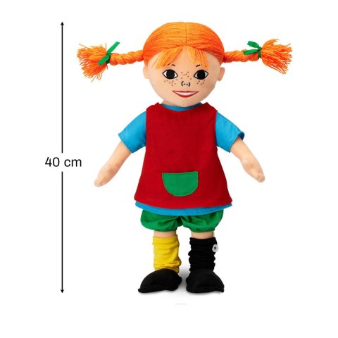 Miękka lalka Pippi Langstrumpf 40 cm, przytulanka, zabawka dla dzieci Miękka lalka Pippi Langstrumpf 40 cm, przytulanka, zabawka dla dzieci
