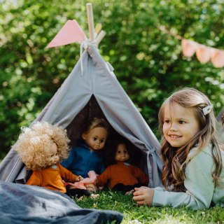 Namiot Tipi dla lalek, zabawa lalkami, w domu, na dworze, wystrój, Skrallan