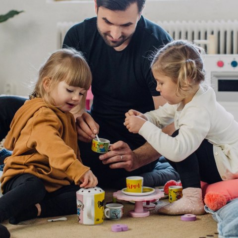 Porcelanowy zestaw do herbaty dla dzieci, Pippi Langstrumpf, naczynia kubki Porcelanowy zestaw do herbaty dla dzieci, Pippi Langstrumpf, naczynia kubki