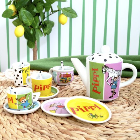 Porcelanowy zestaw do herbaty dla dzieci, Pippi Langstrumpf, naczynia kubki Porcelanowy zestaw do herbaty dla dzieci, Pippi Langstrumpf, naczynia kubki