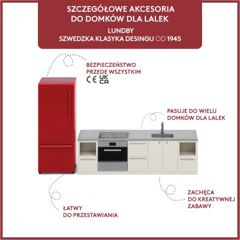Zestaw mebli kuchennych do domku dla lalek basic, lodówka, kuchnia Lundby Zestaw mebli kuchennych do domku dla lalek basic, lodówka, kuchnia Lundby
