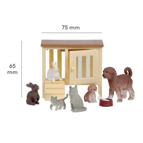 Zwierzątka domowe do domku dla lalek figurki pies kot królik zabawka Lundby Zwierzątka domowe do domku dla lalek figurki pies kot królik zabawka Lundby