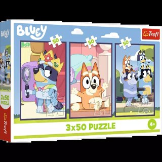 Puzzle 3x50 elementów Rodzina Bluey