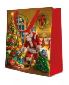 Torebka upominkowa Santa is Here, średnia
