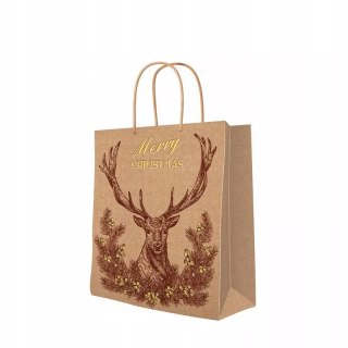 Torebka prezentowa Vintage Christmas Deer, średnia