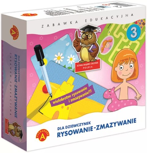 Sowa Mądra Głowa. Dla Dziewczynek. Rysowanie - zmazywanie, część 3 Sowa Mądra Głowa. Dla Dziewczynek. Rysowanie - zmazywanie, część 3