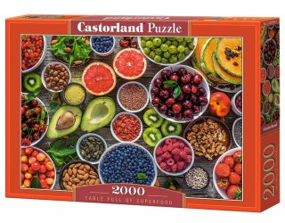 Puzzle 2000 elementów. Stół pełen zdrowego jedzenia