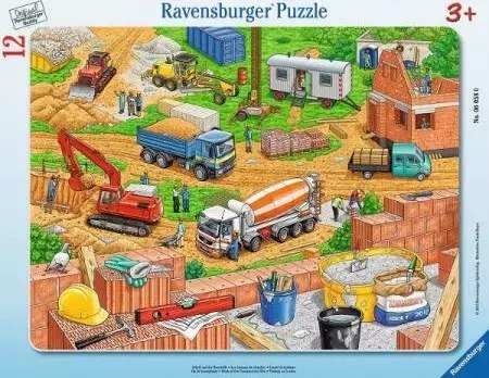 Puzzle ramkowe 12 elementów. Praca na budowie Puzzle ramkowe 12 elementów. Praca na budowie