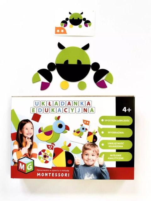 Montessori. Układanka edukacyjna. Papuga Montessori. Układanka edukacyjna. Papuga