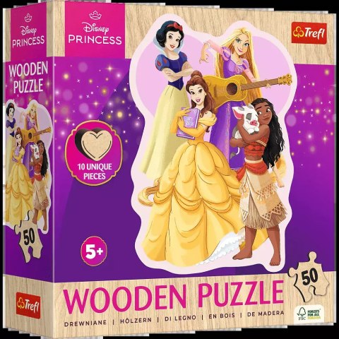 Puzzle drewniane 50 elementów. Urocze Księżniczki Puzzle drewniane 50 elementów. Urocze Księżniczki