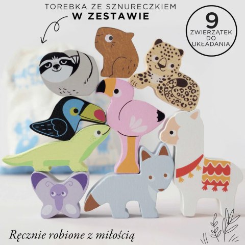 Drewniane figurki zwierzątka górskie, zabawka układanka, dzieci, Le Toy Van