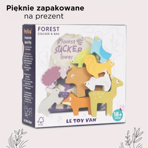 Drewniane figurki zwierzątka leśne zabawka dla dzieci, układanka Le Toy Van