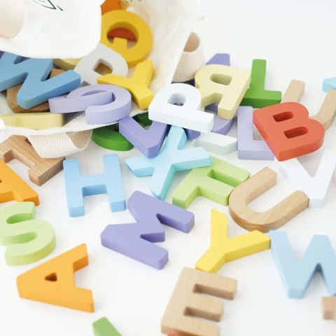 Drewniane literki, zabawka układanka edukacyjna nauka dla dzieci Le Toy Van