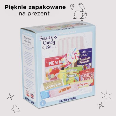 Drewniane słodycze zestaw, zabawka dla dzieci, zabawa w sklep, Le Toy Van