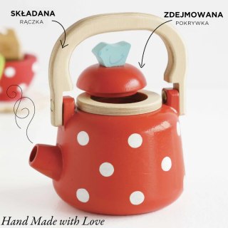Drewniany czajniczek akcesoria kuchenne zabawka dzieci gotowanie Le Toy Van