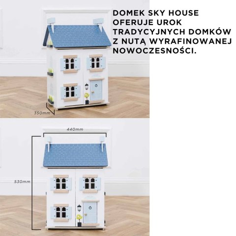 Drewniany domek dla lalek Sky, zabawka dla dzieci zabawa lalkami Le Toy Van
