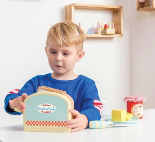 Drewniany toster zestaw, zabawka dla dzieci, akcesoria kuchenne, Le Toy Van