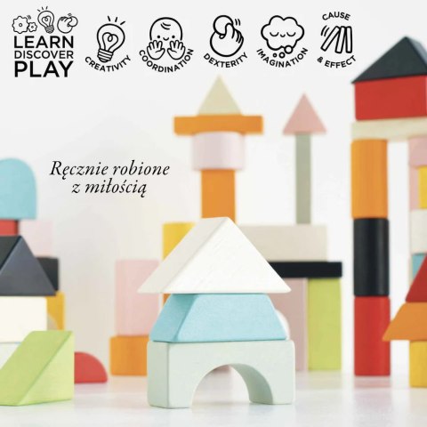 Klocki drewniane w siatce - 60 sztuk Le Toy Van Drewniane klocki zestaw 60 sztuk zabawka edukacyjna dla dzieci, Le Toy Van