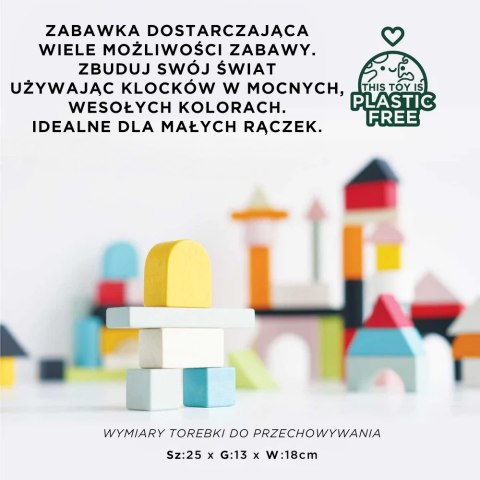 Klocki drewniane w siatce - 60 sztuk Le Toy Van Drewniane klocki zestaw 60 sztuk zabawka edukacyjna dla dzieci, Le Toy Van