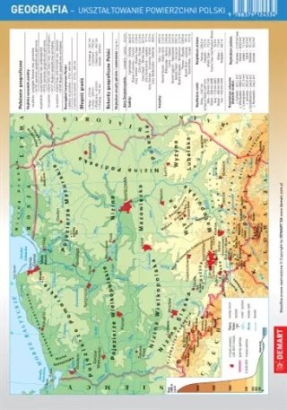 Karta edukacyjna. Geografia - ukształtowanie powierzchni Polski