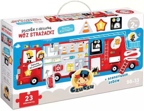 CzuCzu. Puzzle z dziurką 23 elementy. Wóz strażacki CzuCzu. Puzzle z dziurką 23 elementy. Wóz strażacki