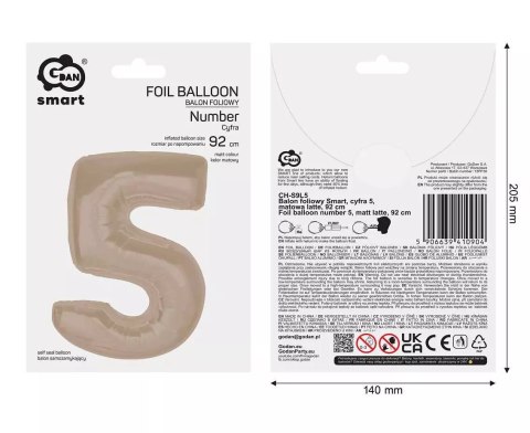 Balon Fol 5 Latte Matowa 92cm Go Pbh Balon Fol 5 Latte Matowa 92cm Go Pbh