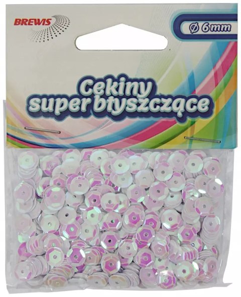 Cekiny Brewis błyszczące 6 mm 10 g perłowe Cekiny Brewis błyszczące 6 mm 10 g perłowe
