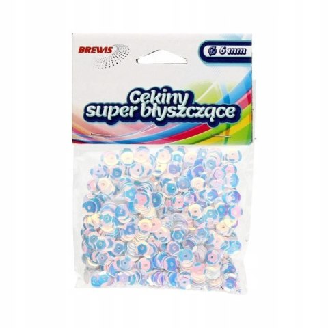 Cekiny Brewis błyszczące 6 mm 10 g perłowe Cekiny Brewis błyszczące 6 mm 10 g perłowe