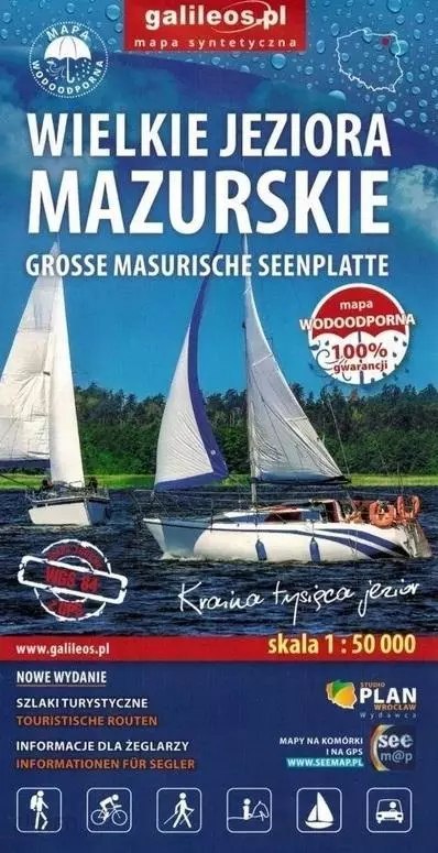 Mapa - Wielkie Jeziora Mazurskie 1:50 000 Mapa - Wielkie Jeziora Mazurskie 1:50 000