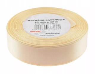 Wstążka satynowa ecru 25mmx32m