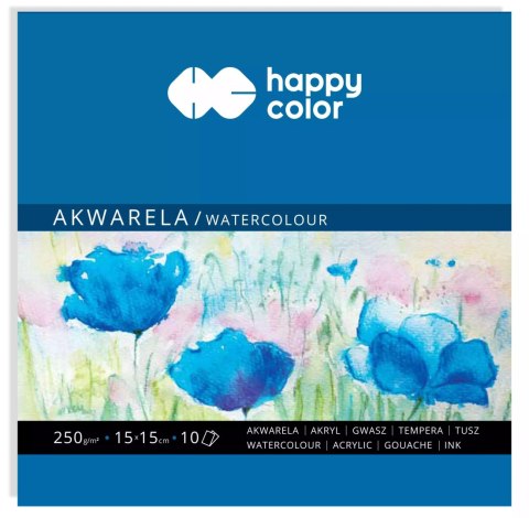 Blok akwarelowy 15x15 10 ark. 250g Happy Color Blok akwarelowy 15x15 10 ark. 250g Happy Color