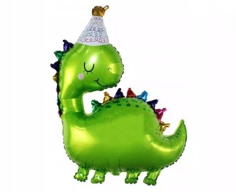 Balon foliowy Dinozaur w czapeczce, 66x80 cm Balon foliowy Dinozaur w czapeczce, 66x80 cm