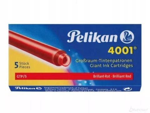 Naboje czerwony Pelikan 5 szt. Naboje czerwony Pelikan 5 szt.