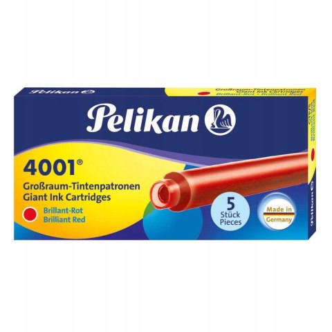 Naboje czerwony Pelikan 5 szt. Naboje czerwony Pelikan 5 szt.