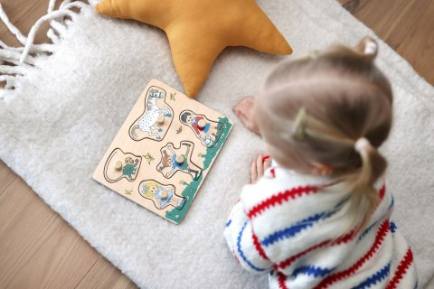 Drewniana układanka puzzle z uchwytami Hello Kitty sorter kształtów zabawka Drewniana układanka puzzle z uchwytami Hello Kitty sorter kształtów zabawka