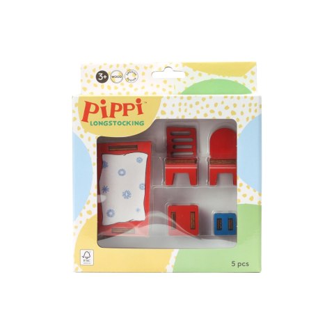 Meble do domku dla lalek jadalnia Pippi Langstrumpf, zestaw dla dzieci Meble do domku dla lalek jadalnia Pippi Langstrumpf, zestaw dla dzieci