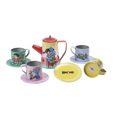 Zestaw do serwowania herbaty zabawka dla dzieci, Pippi Langstrumpf, kubki Zestaw do serwowania herbaty zabawka dla dzieci, Pippi Langstrumpf, kubki