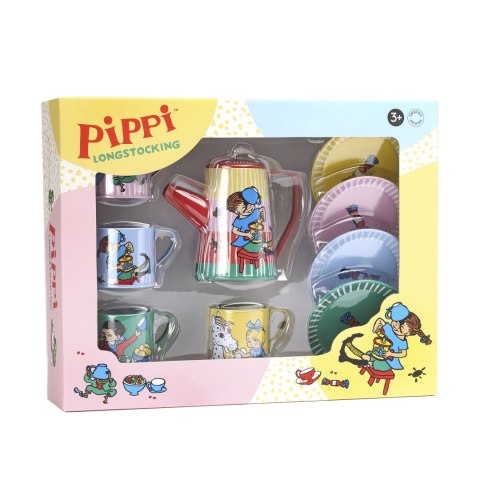 Zestaw do serwowania herbaty zabawka dla dzieci, Pippi Langstrumpf, kubki Zestaw do serwowania herbaty zabawka dla dzieci, Pippi Langstrumpf, kubki