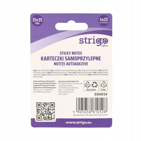 Karteczki samoprzylepne Strigo Karteczki samoprzylepne Strigo