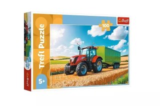 PUZZLE 100 Maszyny roln.traktor z przyczepą 16494