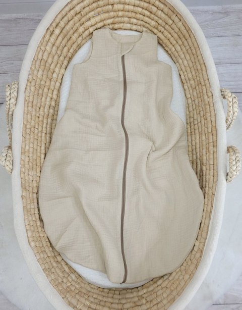Muślinowy śpiworek dla dzieci zaokrąglony BABY 6-12 mcy TOG 1.0 - cream Muślinowy śpiworek dla dzieci zaokrąglony BABY 6-12 mcy TOG 1.0 - cream