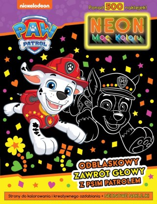 Psi Patrol. Neon. Moc koloru 2. Odblaskowy zaawrót głowy z Psim Patrolem