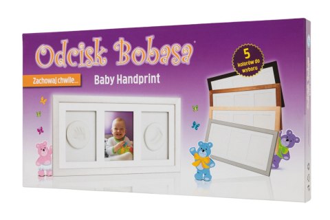 Zestaw Odcisk Bobasa, potrójna ramka z glinką, srebrna Zestaw Odcisk Bobasa, potrójna ramka z glinką, srebrna