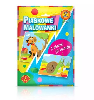 Piaskowe malowanki. Pies, ślimak
