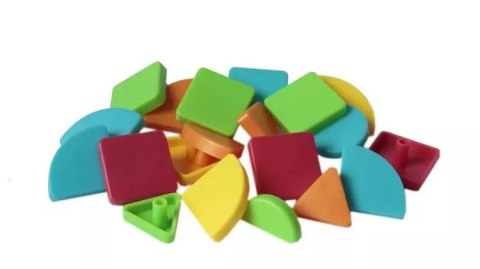 Geometryczna tabliczka kolorowych figur