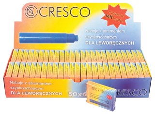 Naboje do piór dla leworęcznych niebieskie, 6 sztuk