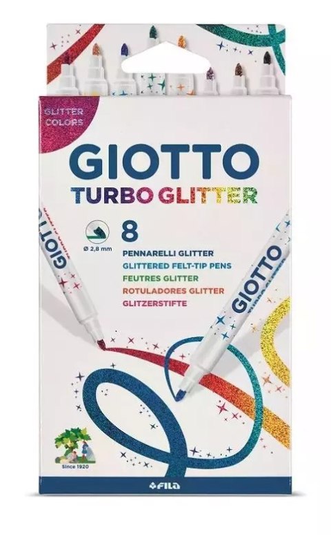 Pisaki Turbo Glitter 8 kolorów Pisaki Turbo Glitter 8 kolorów